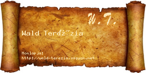 Wald Terézia névjegykártya